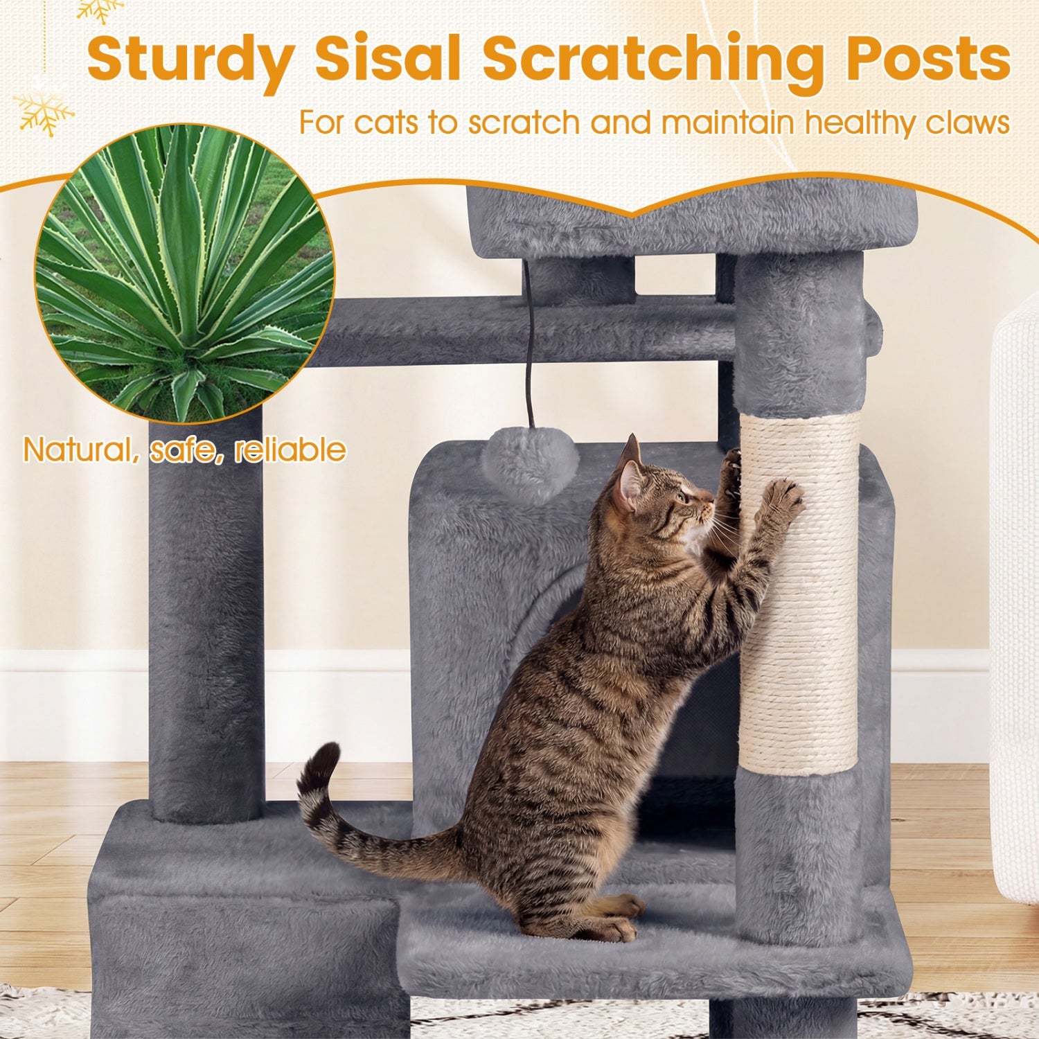 52 Inch Tall Cat Tree Tower for Indoor Cats DirectDeals