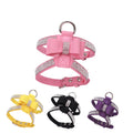 Suede Dog Harness & Leash Set – Rhinestone Bow, Soft & Elegant Jane's Pet Boutique
