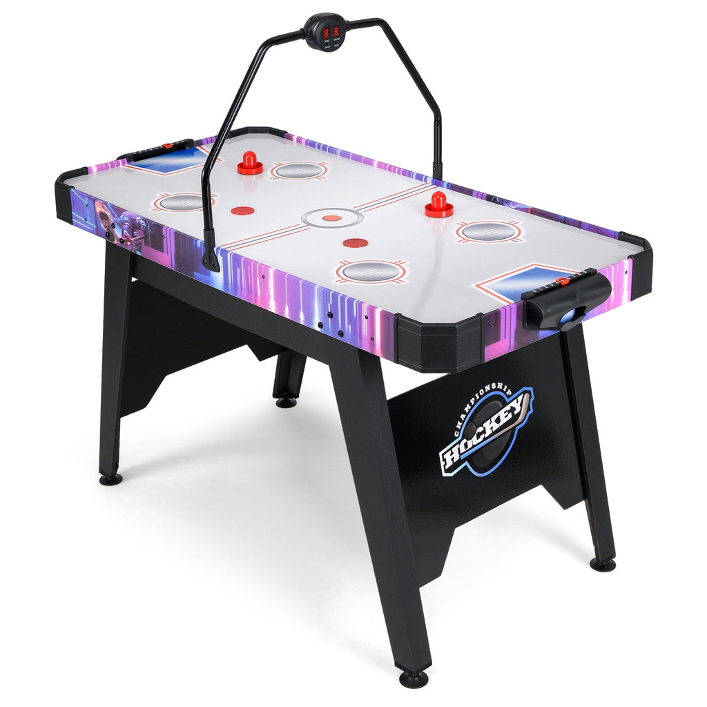 56 Inch Air Hockey Table with LED Digital Scoreboard and Powerful 12V Motor-White DirectDeals