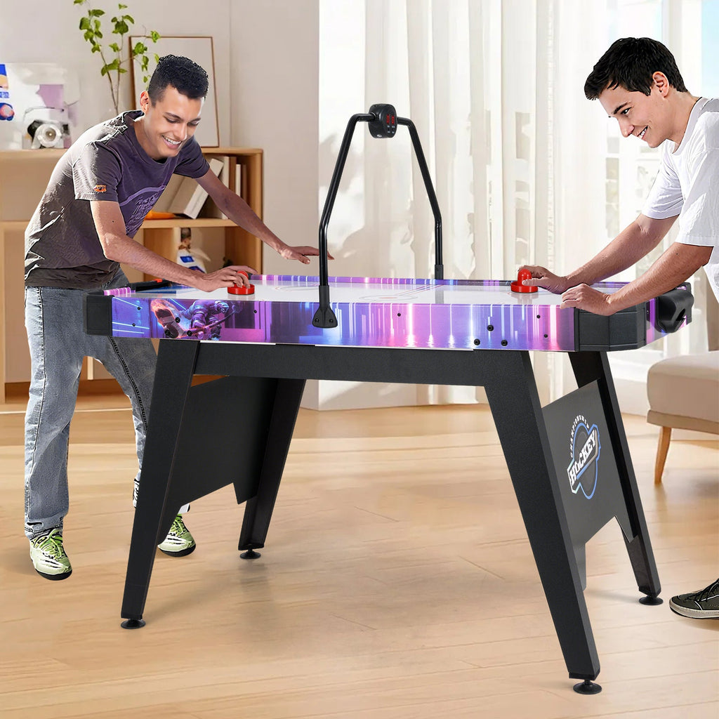 56 Inch Air Hockey Table with LED Digital Scoreboard and Powerful 12V Motor-White DirectDeals