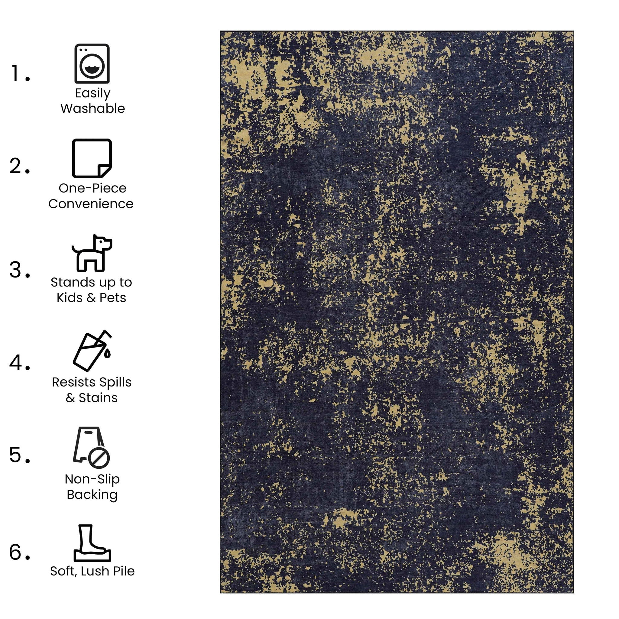 Maval - Stunning Washable Runner Rug Unique Piece Furniture