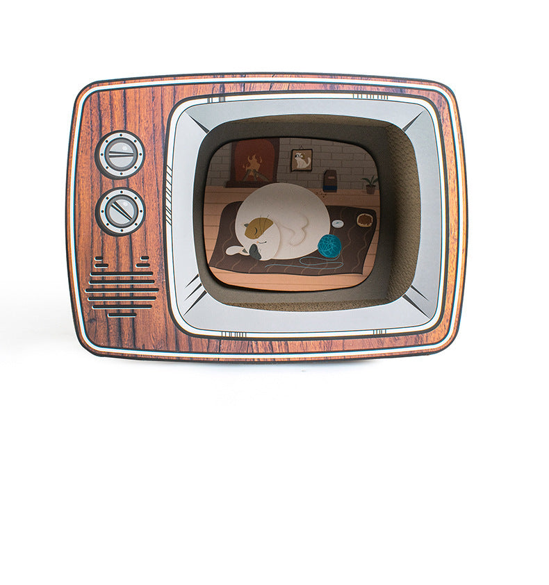 TV Set Household Fashion Scratch Board Cat Litter Box Pawpampered