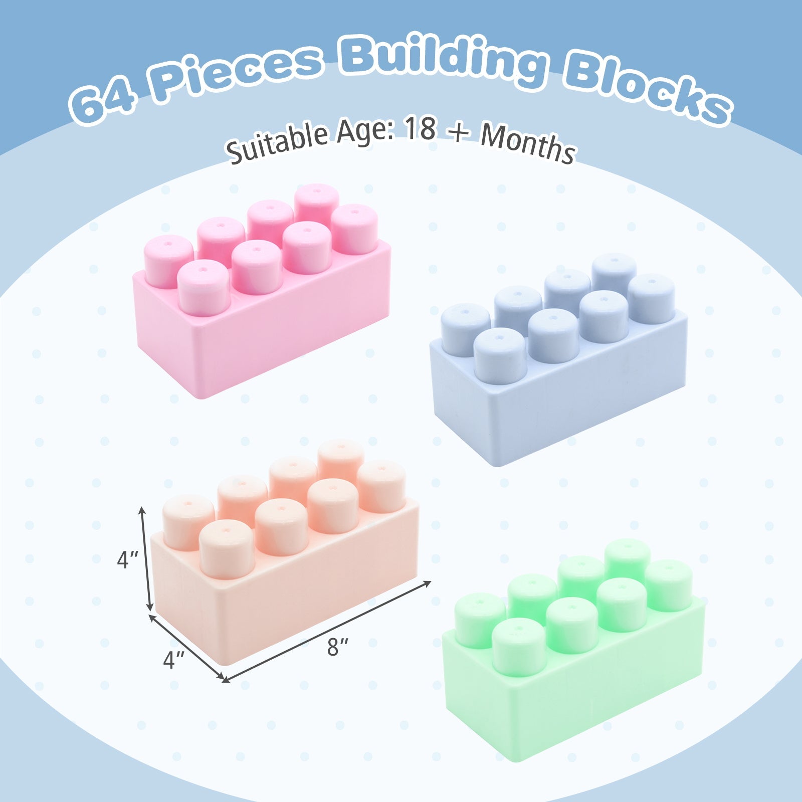 64 pcs Building Blocks for Toddlers Educational Toy DirectDeals