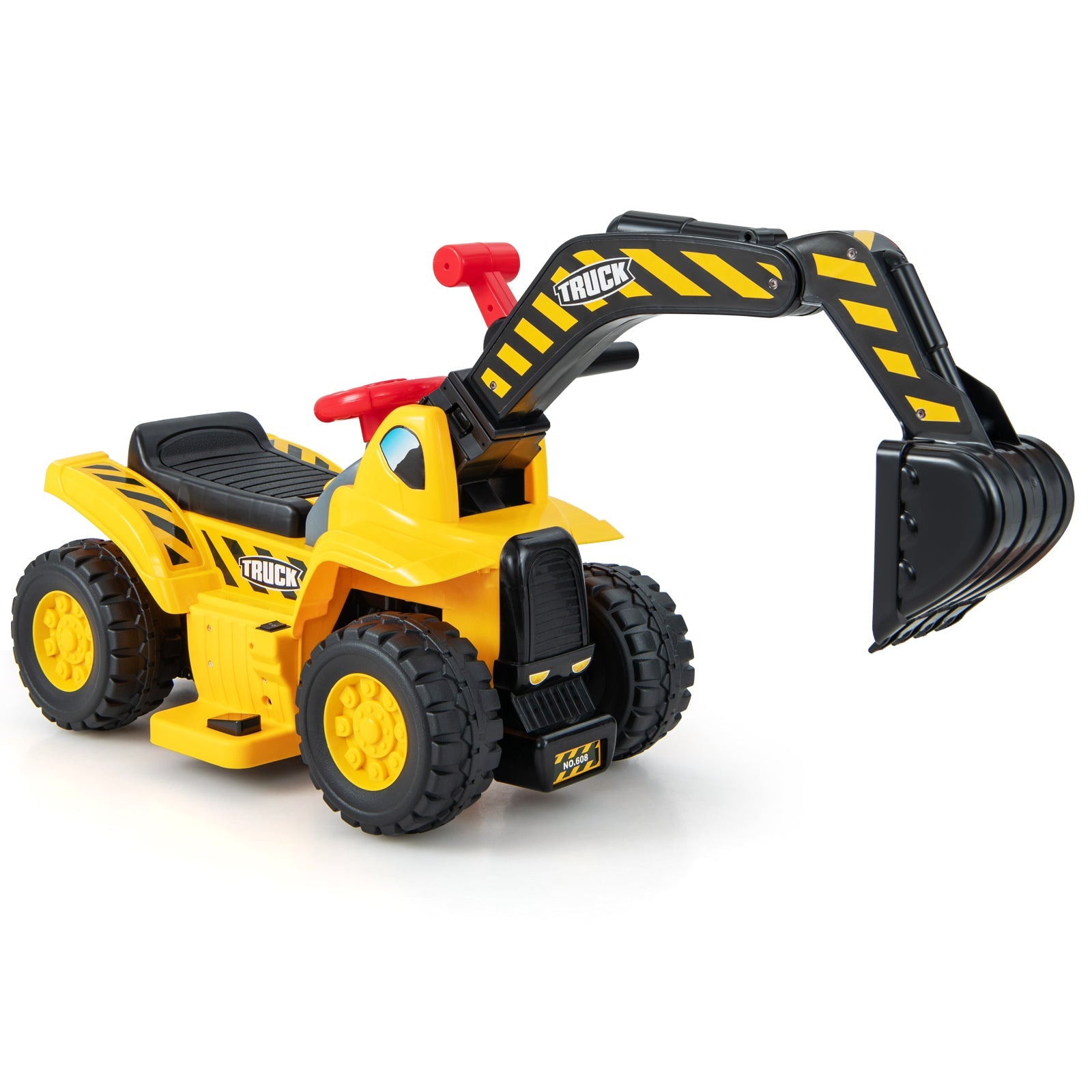 6V Kids Ride On Excavator Fun Digger with Folding Basketball Hoop DirectDeals