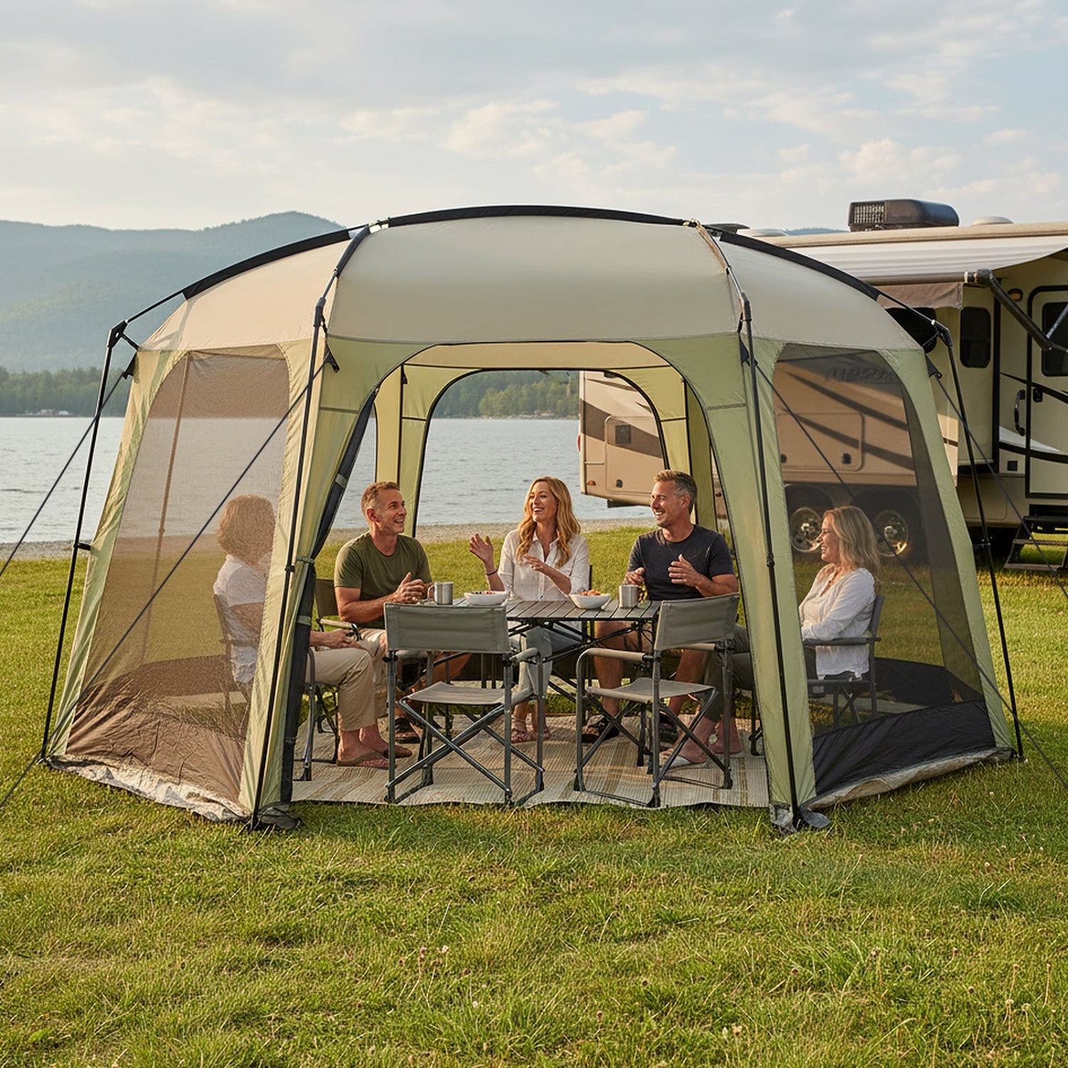 6-8 Person Netted Canopy Tent with Zippered Door DirectDeals