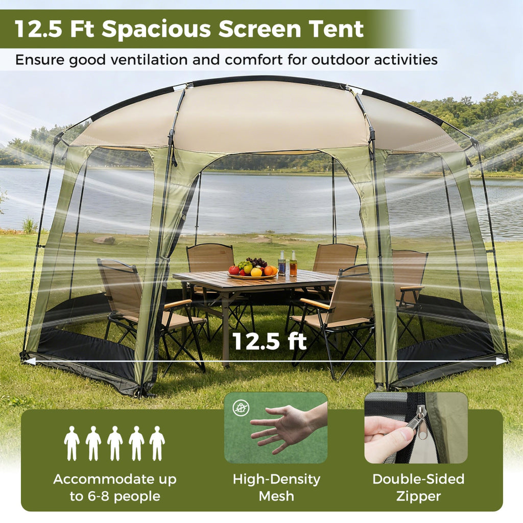 6-8 Person Netted Canopy Tent with Zippered Door DirectDeals