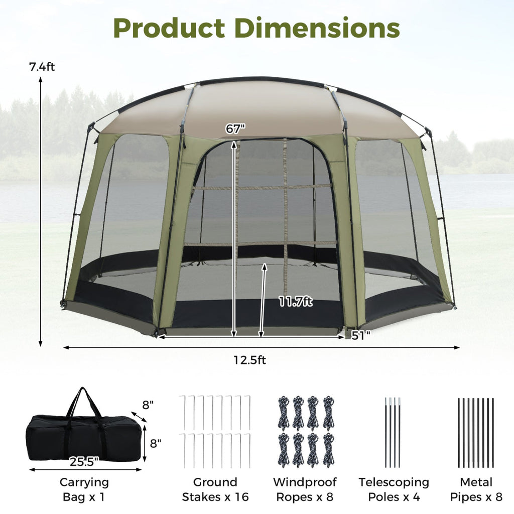 6-8 Person Netted Canopy Tent with Zippered Door DirectDeals