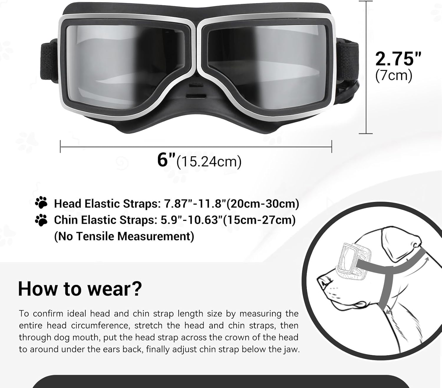 Dog Goggles Medium to Large Breed Pilot Style Jane's Pet Boutique