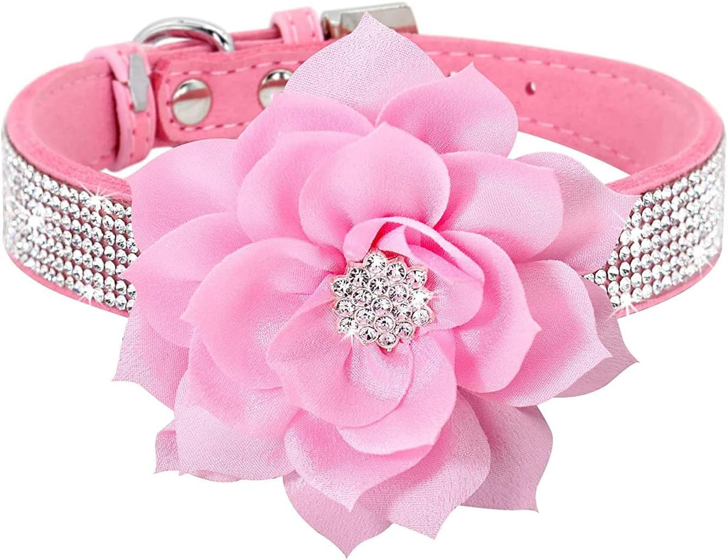 Rhinestone Sparkly Flower Dog Collar with Detachable Bloom Jane's Pet Boutique