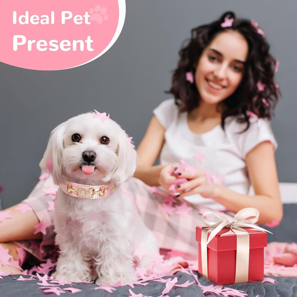 Luxury Crystal Heart Dog Collar – Pink & Purple Croc Texture Jane's Pet Boutique
