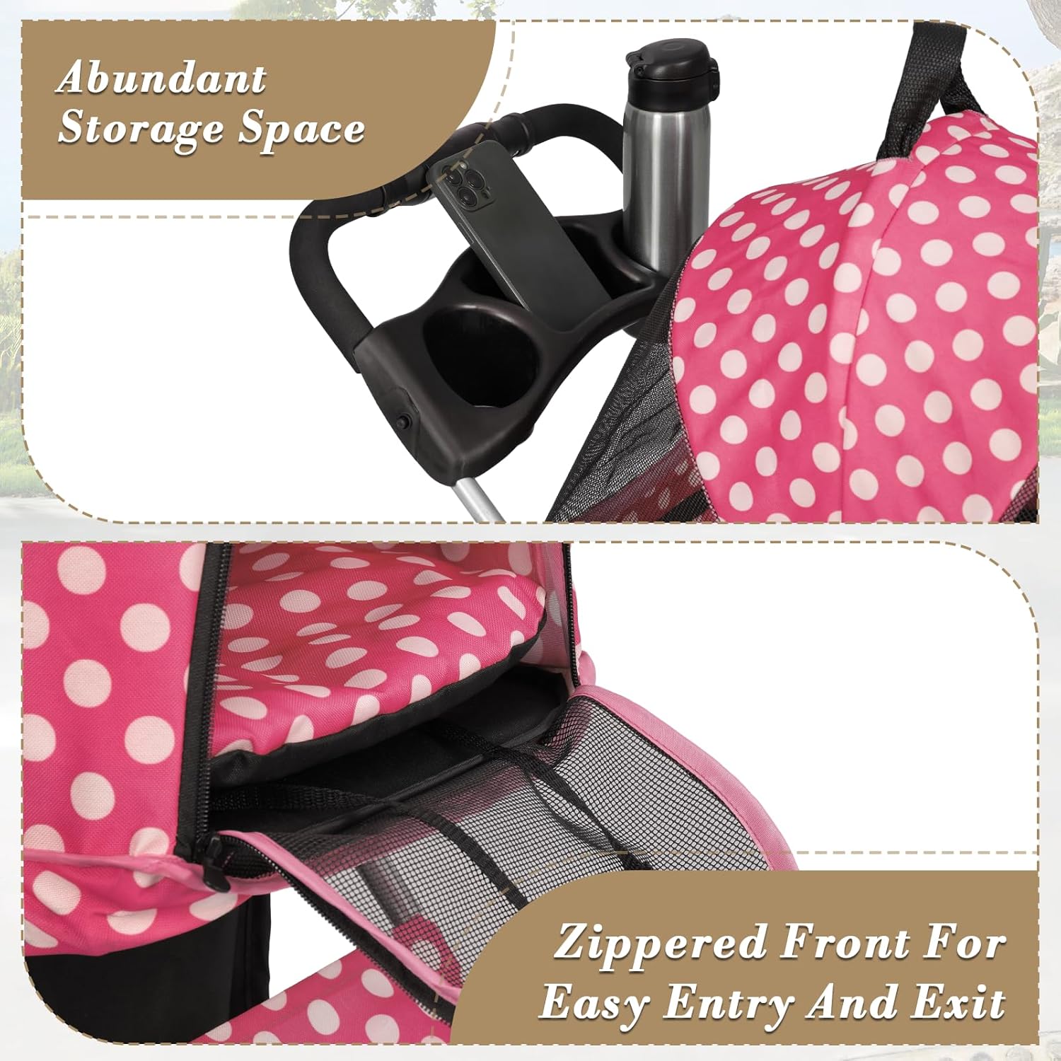 Luxury Foldable Pet Stroller – Breathable & Travel-Friendly Jane's Pet Boutique
