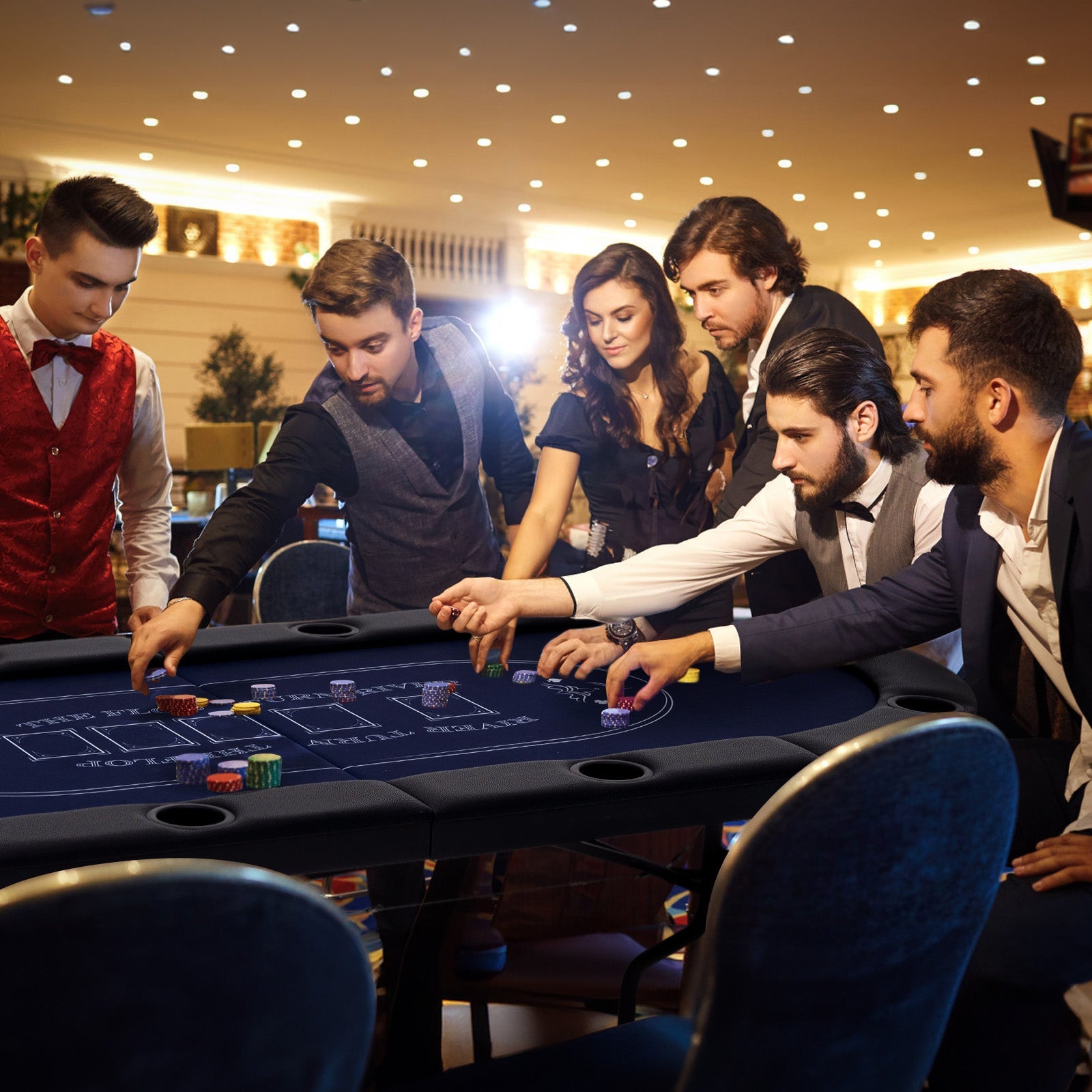72 Inch Foldable Poker Table for 8 Players Portable Oval Card Board Game Table DirectDeals