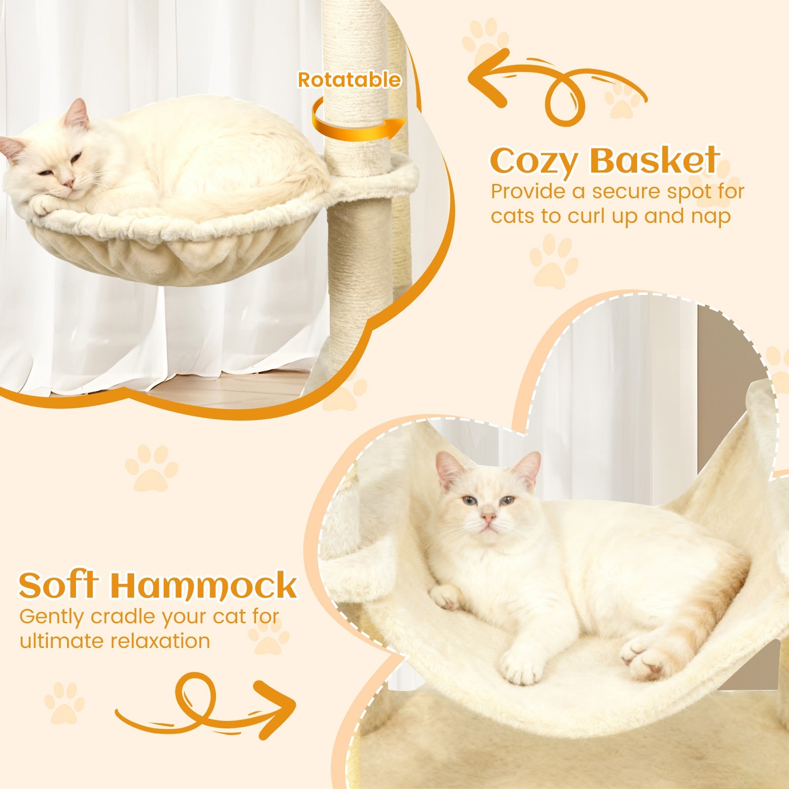 80 Inches Tall Cat Tree with 2 Large Condos and Dangling Toys DirectDeals