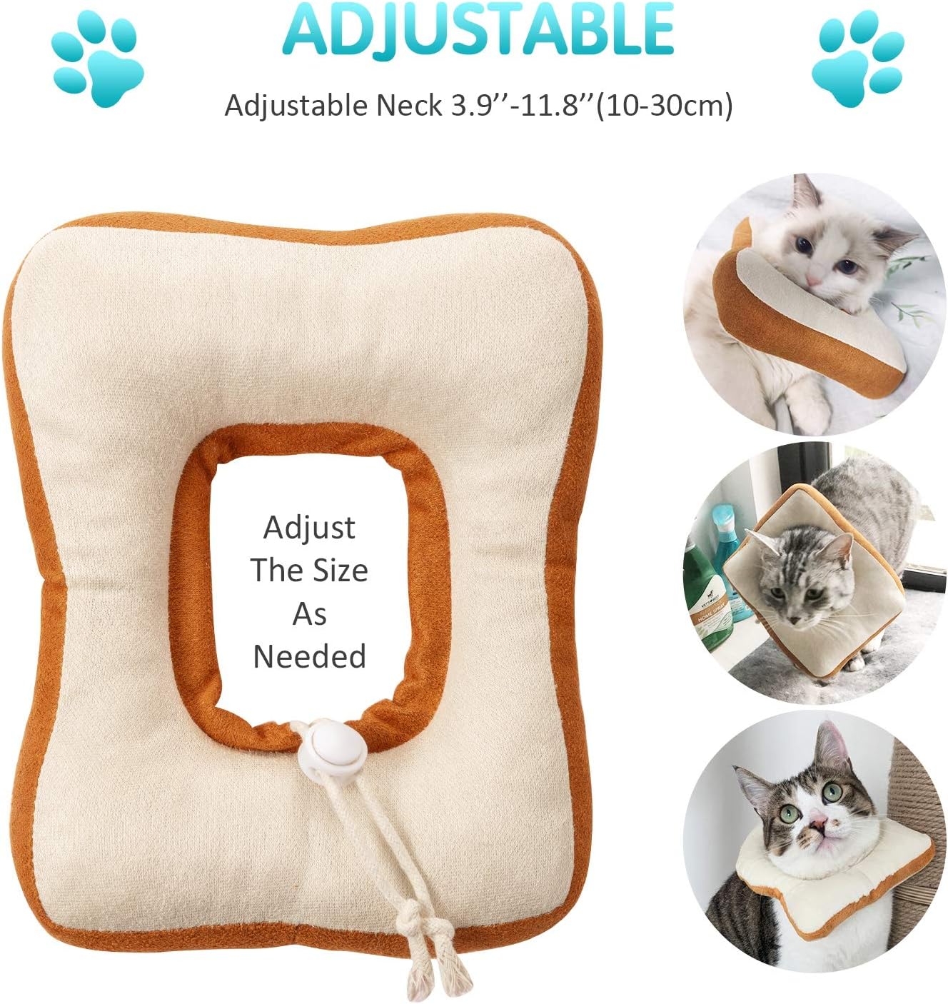 Soft Adjustable Cat Recovery Collar Cone – Cute Avocado & Toast E-Collar Jane's Pet Boutique