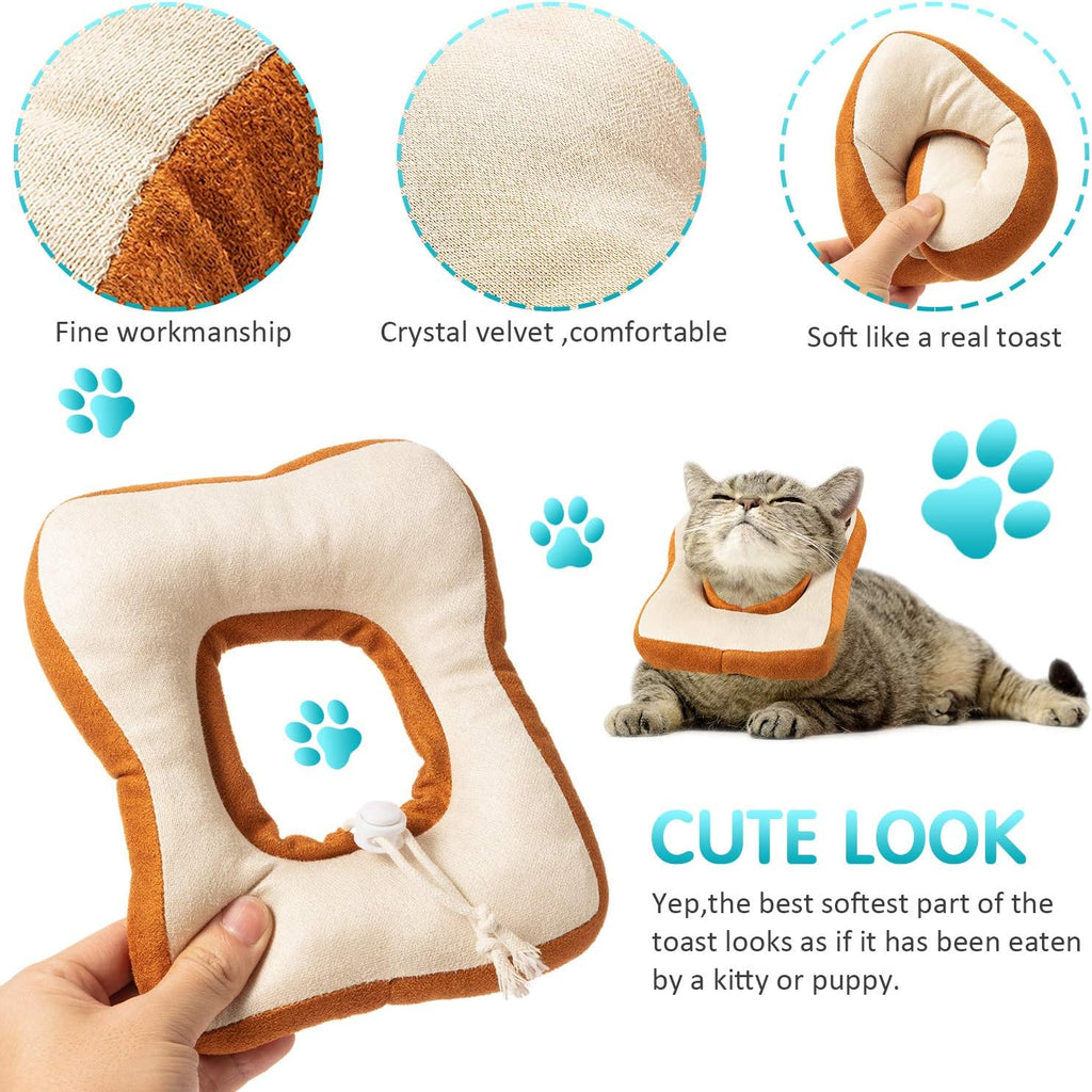 Soft Adjustable Cat Recovery Collar Cone – Cute Avocado & Toast E-Collar Jane's Pet Boutique
