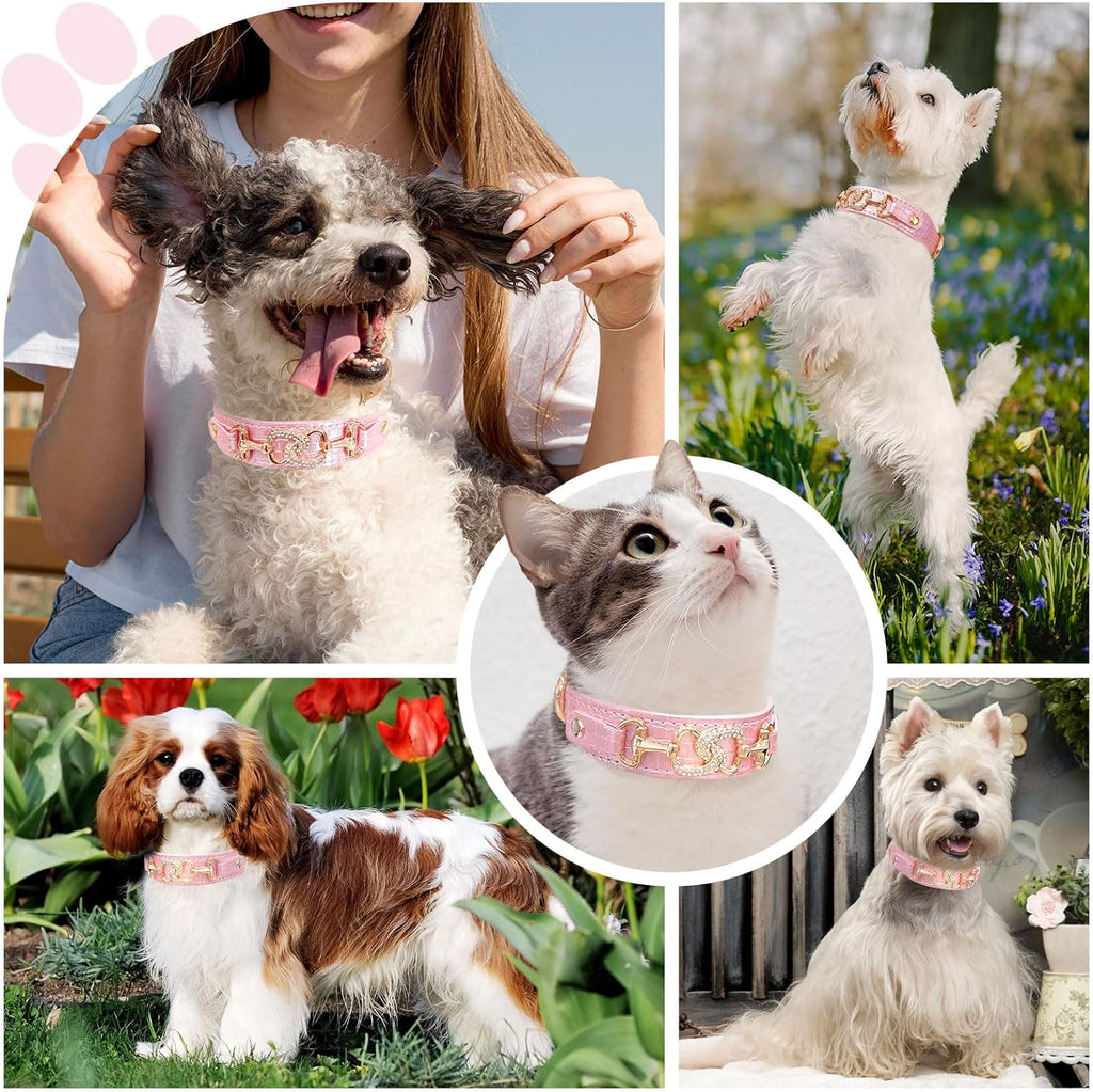 Luxury Crystal Heart Dog Collar – Pink & Purple Croc Texture Jane's Pet Boutique