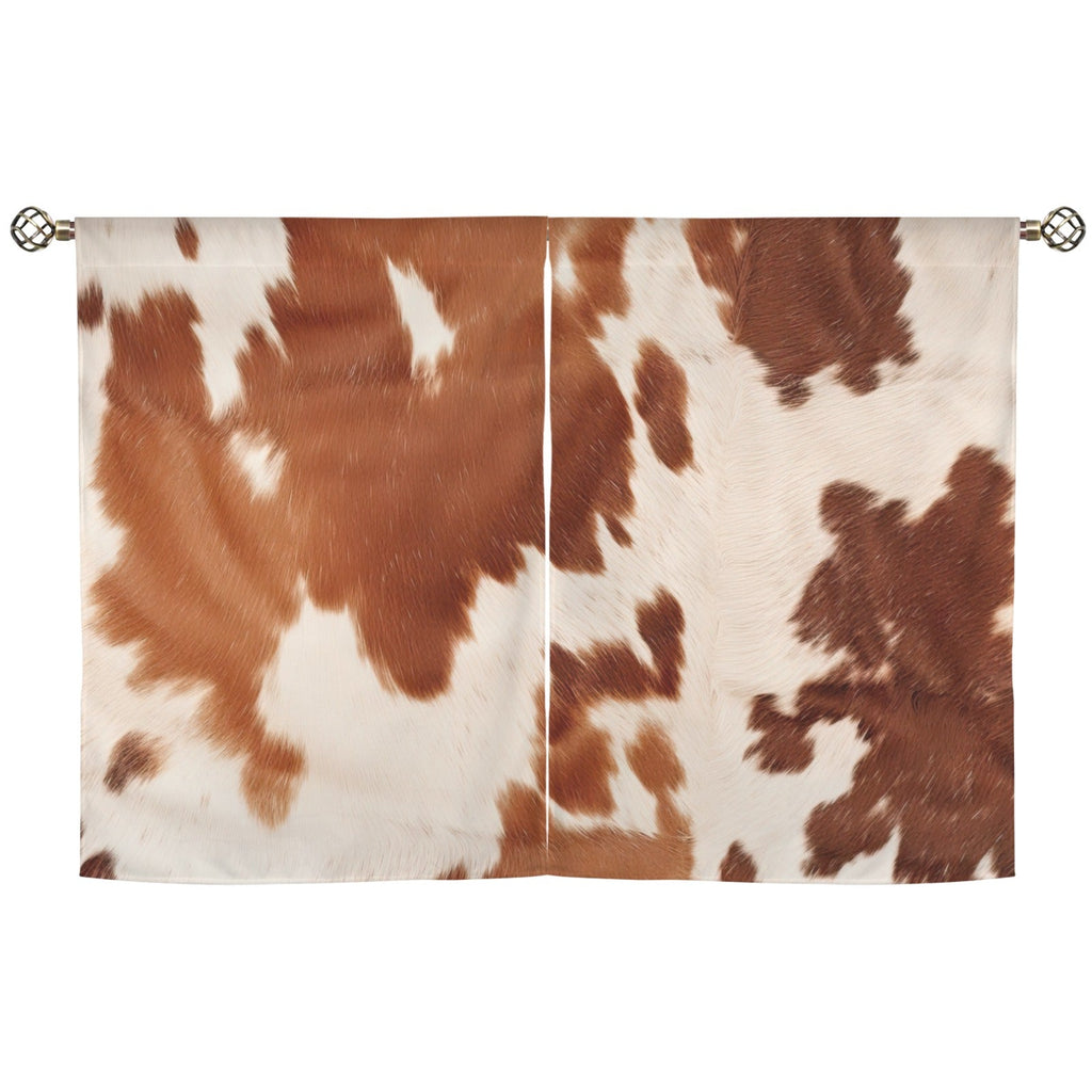 Cowhide Print Window Curtains 28"x40" (2-Piece) Made in America Baha Ranch Western Wear