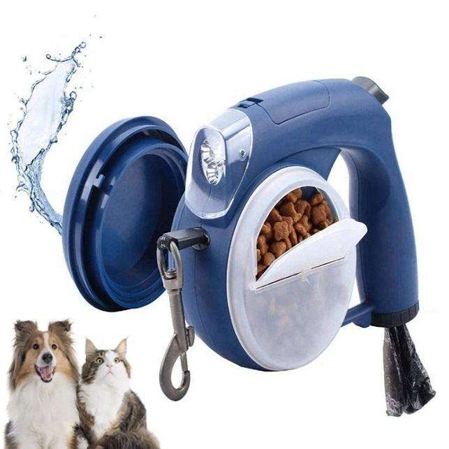 5 In 1 Multifunctional Dog Waterproof Automatic Led Retractable Leash with Poop Bag Pawpampered