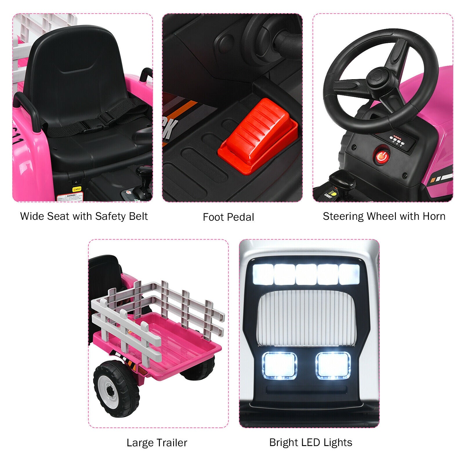 Tractor with 3-Gear-Shift & Ground Loader for Kids 3+ Years Old GBruno Store