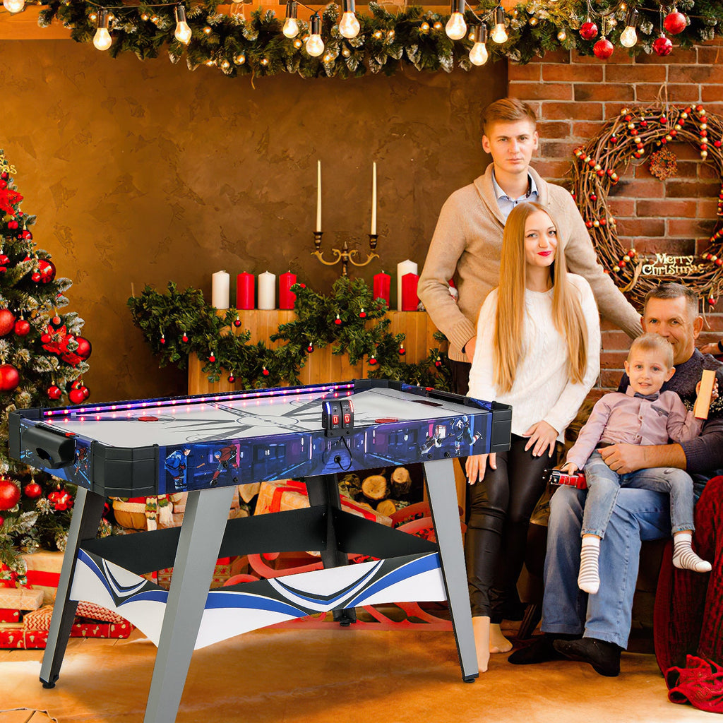 Air Powered Hockey Game Table with 2 Pushers and Pucks-Blue DirectDeals