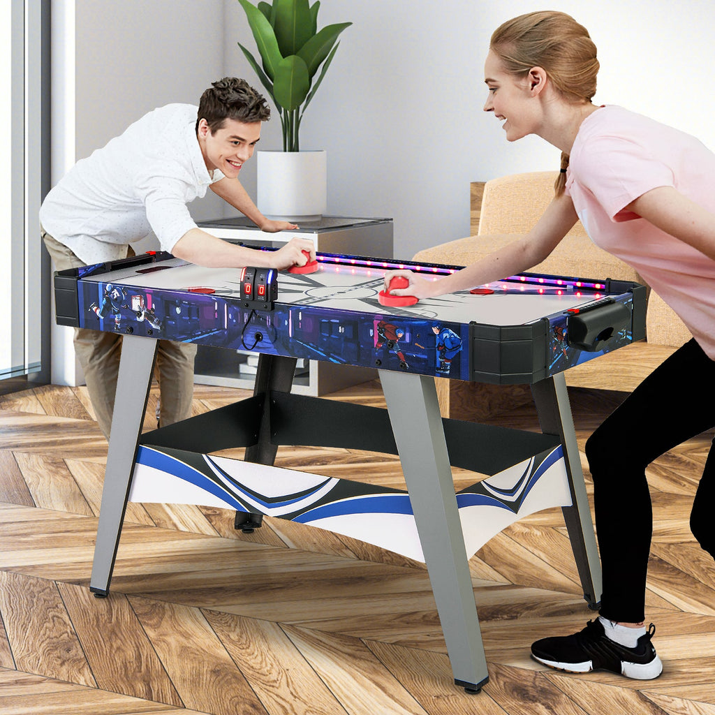 Air Powered Hockey Game Table with 2 Pushers and Pucks-Blue DirectDeals