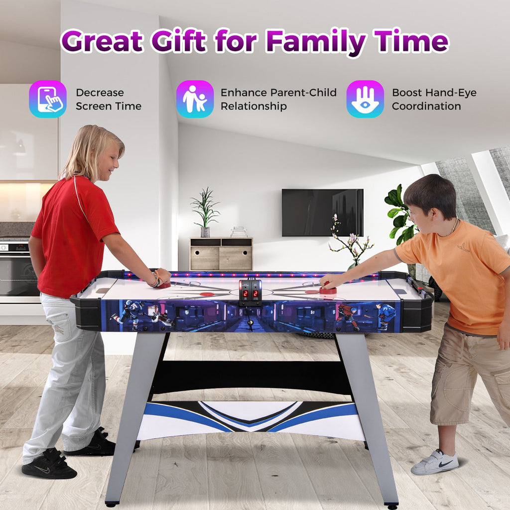 Air Powered Hockey Game Table with 2 Pushers and Pucks-Blue DirectDeals