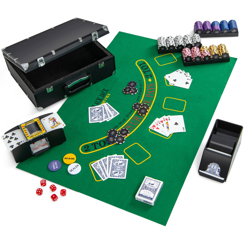 14 Gram Poker Chips 300 Pieces Casino Poker Chip Set-Black DirectDeals
