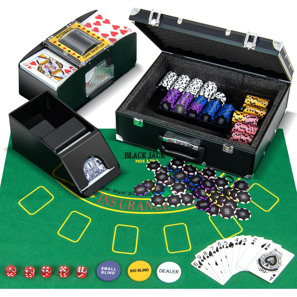 14 Gram Poker Chips 300 Pieces Casino Poker Chip Set-Black DirectDeals