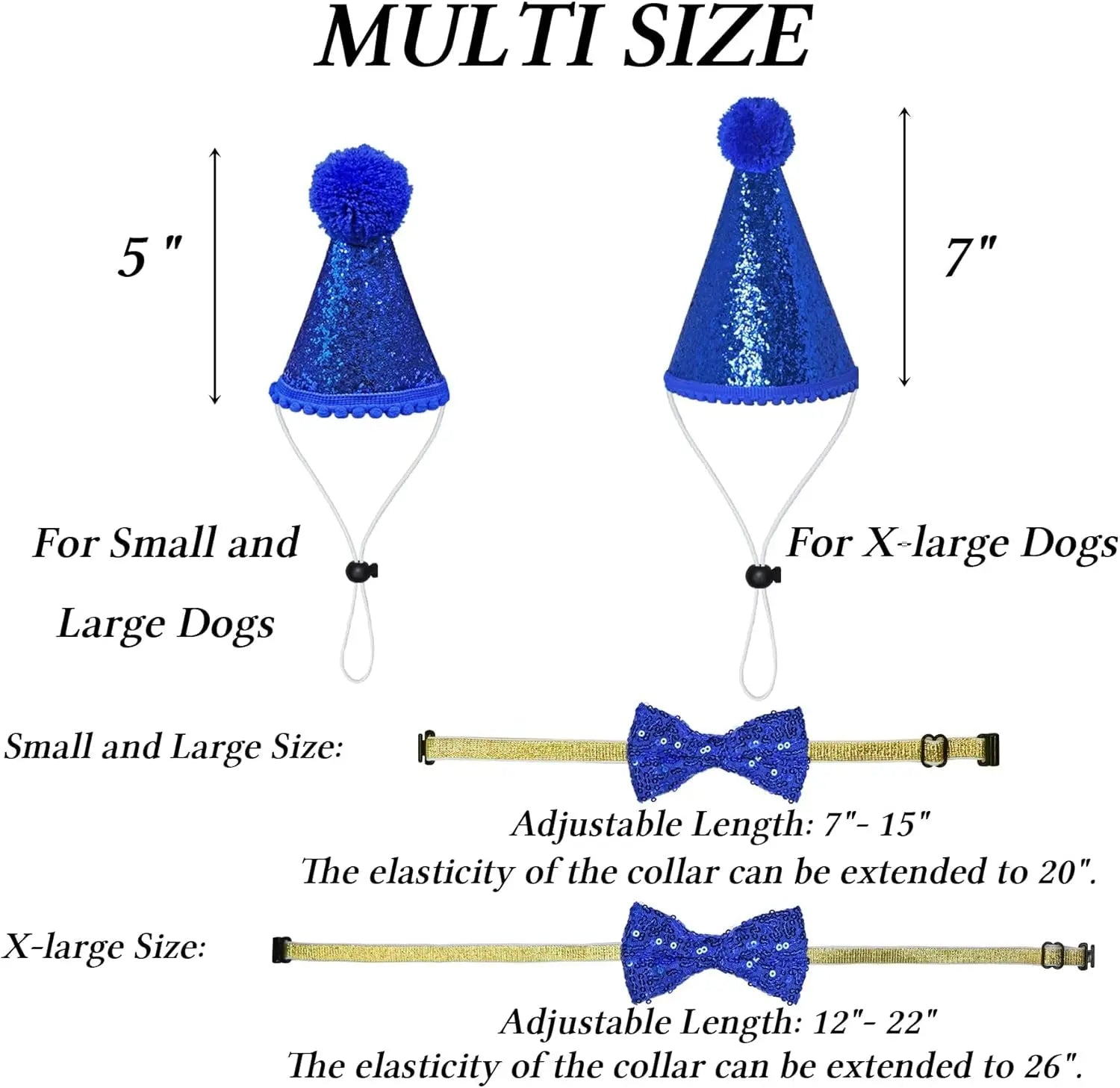 Dog Birthday Decorations Set w/ Hat, Bandana, Bow Tie, & Banner Wags & Whiskers Pet Supply