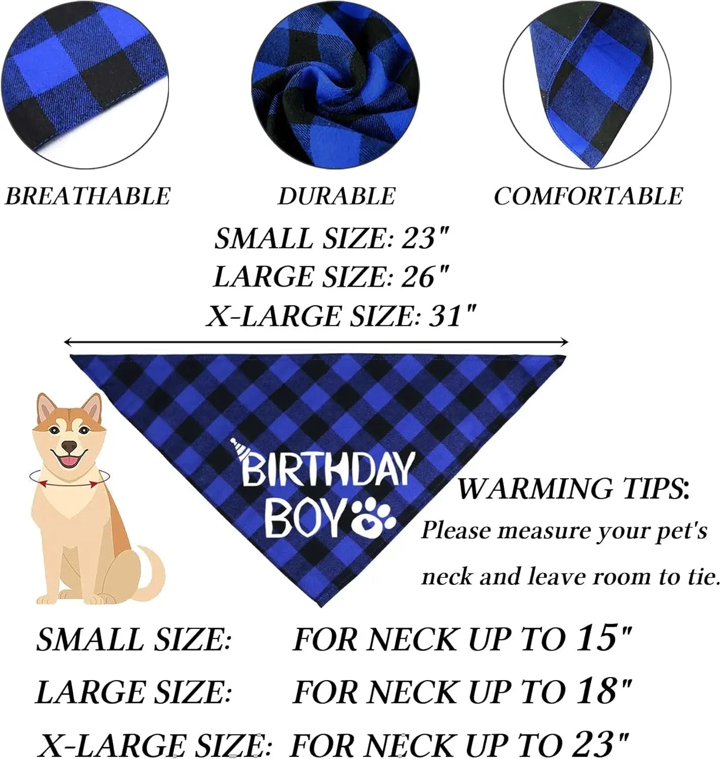 Dog Birthday Decorations Set w/ Hat, Bandana, Bow Tie, & Banner Wags & Whiskers Pet Supply