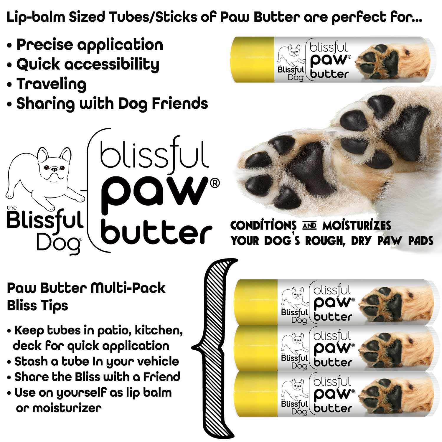 Blissful Paw® Butter Moisturizes Rough, Dry Paw Pads The Blissful Dog