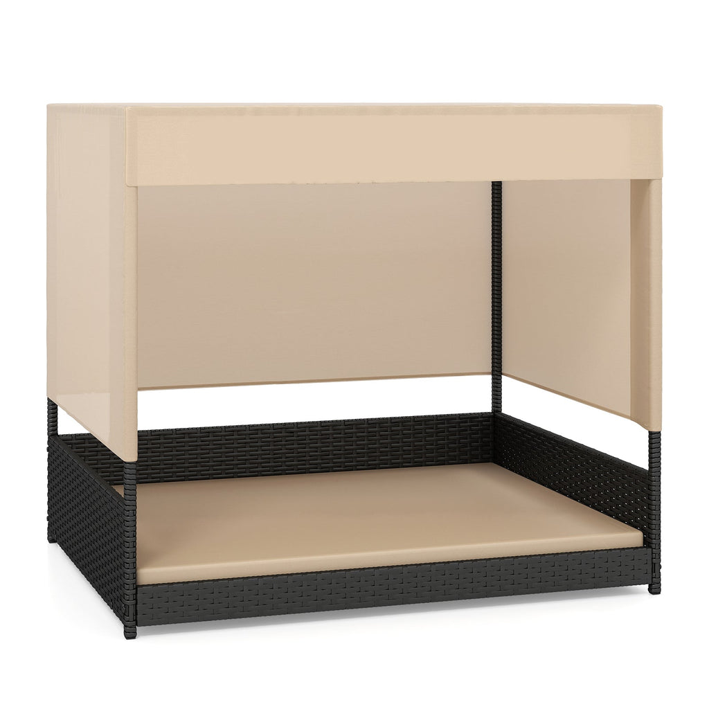 Elevated Wicker Dog House for Small to Medium Breeds-Black DirectDeals