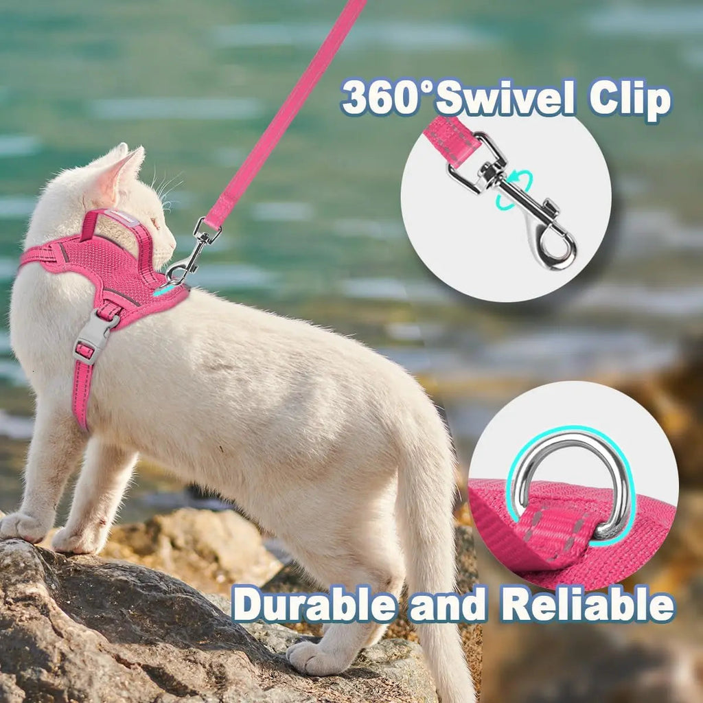 Escape Proof Cat Harness & Leash Wags & Whiskers Pet Supply