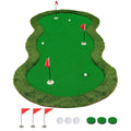 5 x 10 Feet Golf Practice Putting Green Mat with 3 Holes and Golf Balls for Home Office Backyard DirectDeals