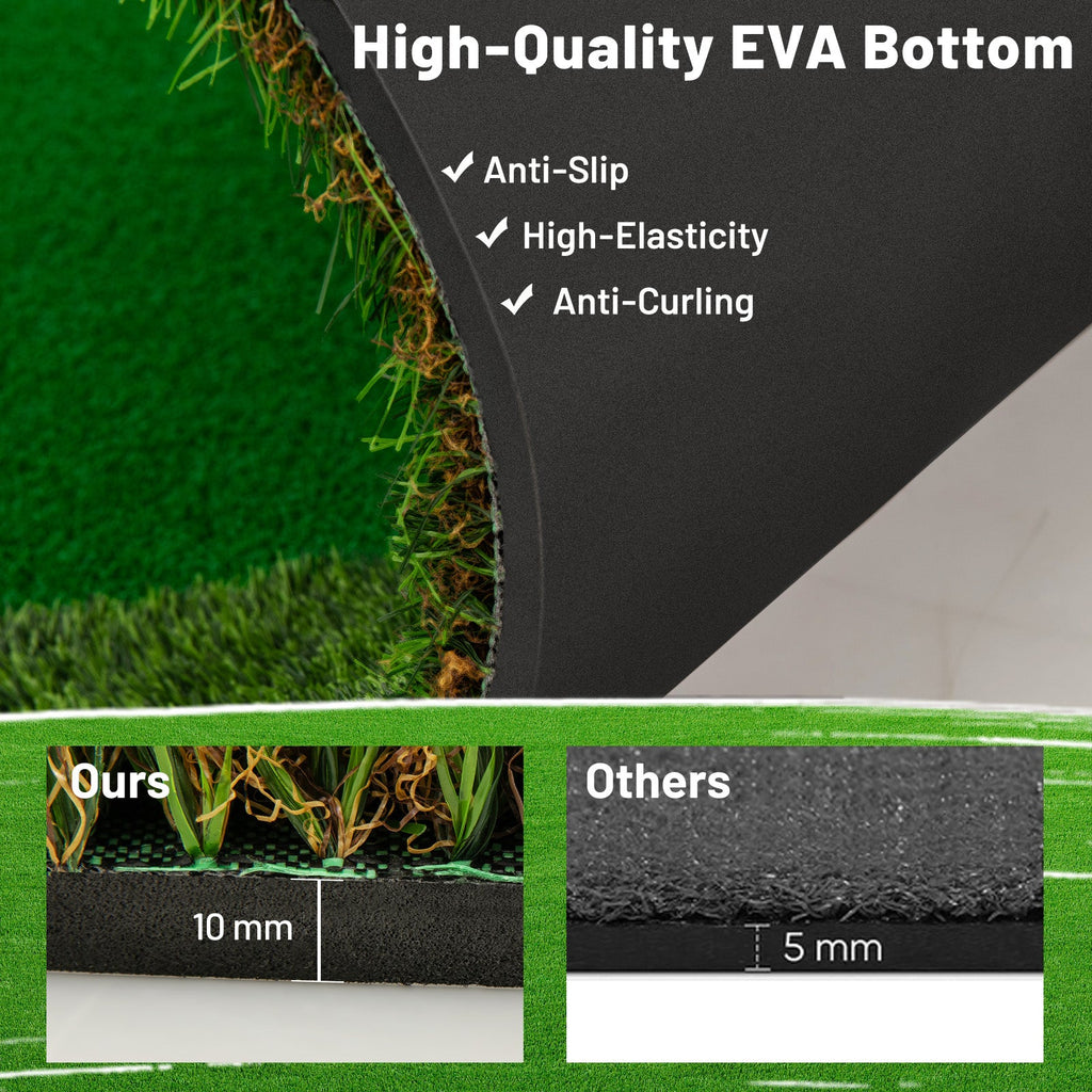 5 x 10 Feet Golf Practice Putting Green Mat with 3 Holes and Golf Balls for Home Office Backyard DirectDeals