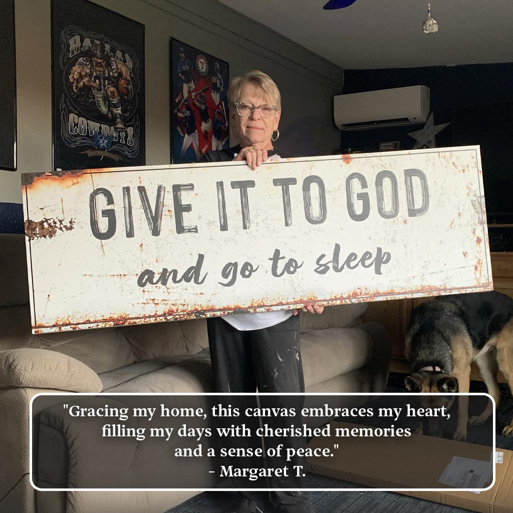 Give It to God and Go to Sleep – Rustic Christian Wall Art for Peaceful Nights Tailored Canvases