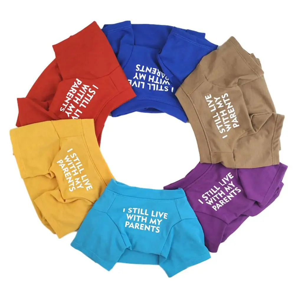 Quality Breathable Summer/Spring Dog Clothes Soft Letters Printed French Bulldog Pet Clothes New Fashion T-shirt For Dog Hoopreety Pet Fashion Store