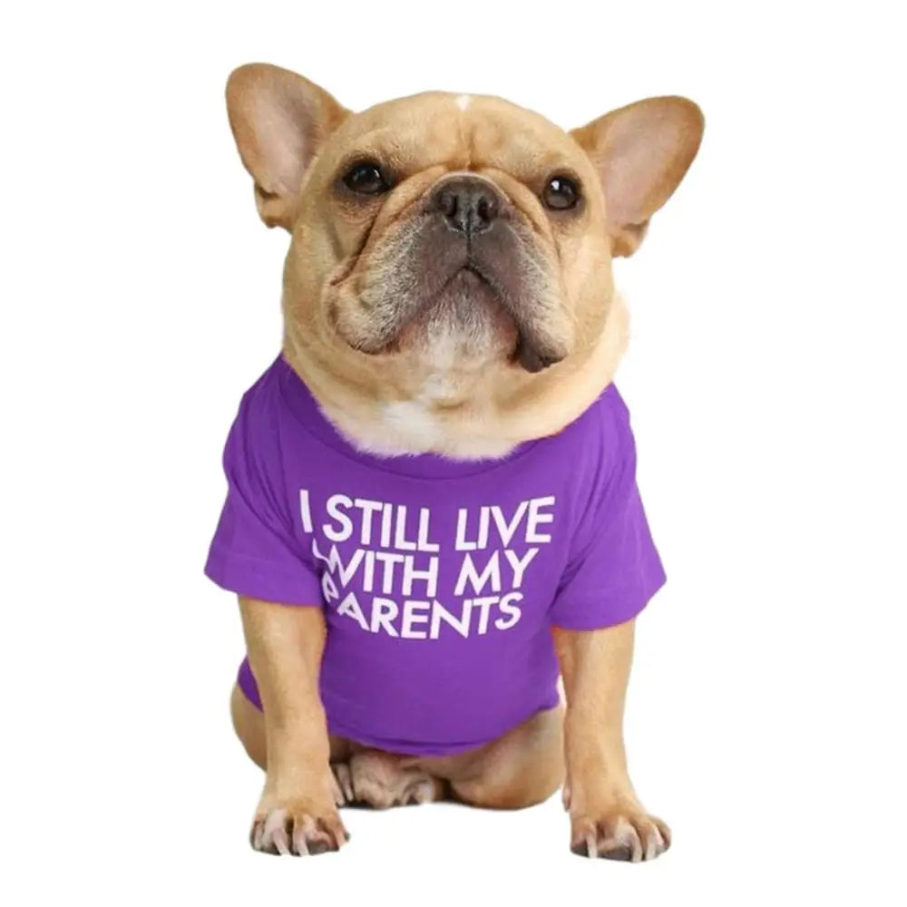 Quality Breathable Summer/Spring Dog Clothes Soft Letters Printed French Bulldog Pet Clothes New Fashion T-shirt For Dog Hoopreety Pet Fashion Store