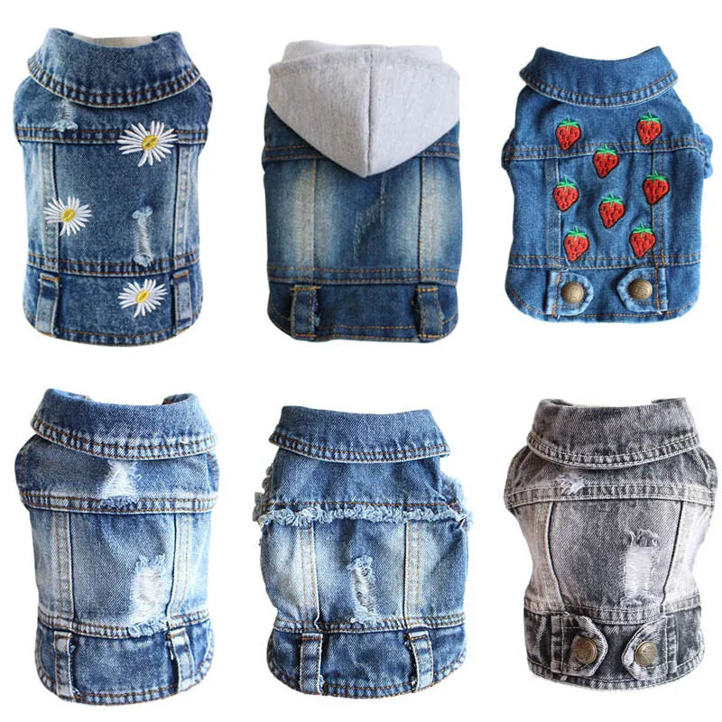 XS-2XL Denim Vest Coat Small pet Hoopreety Pet Fashion Store