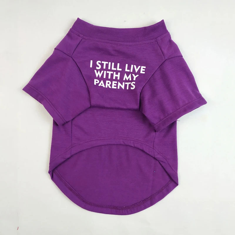 Quality Breathable Summer/Spring Dog Clothes Soft Letters Printed French Bulldog Pet Clothes New Fashion T-shirt For Dog Hoopreety Pet Fashion Store