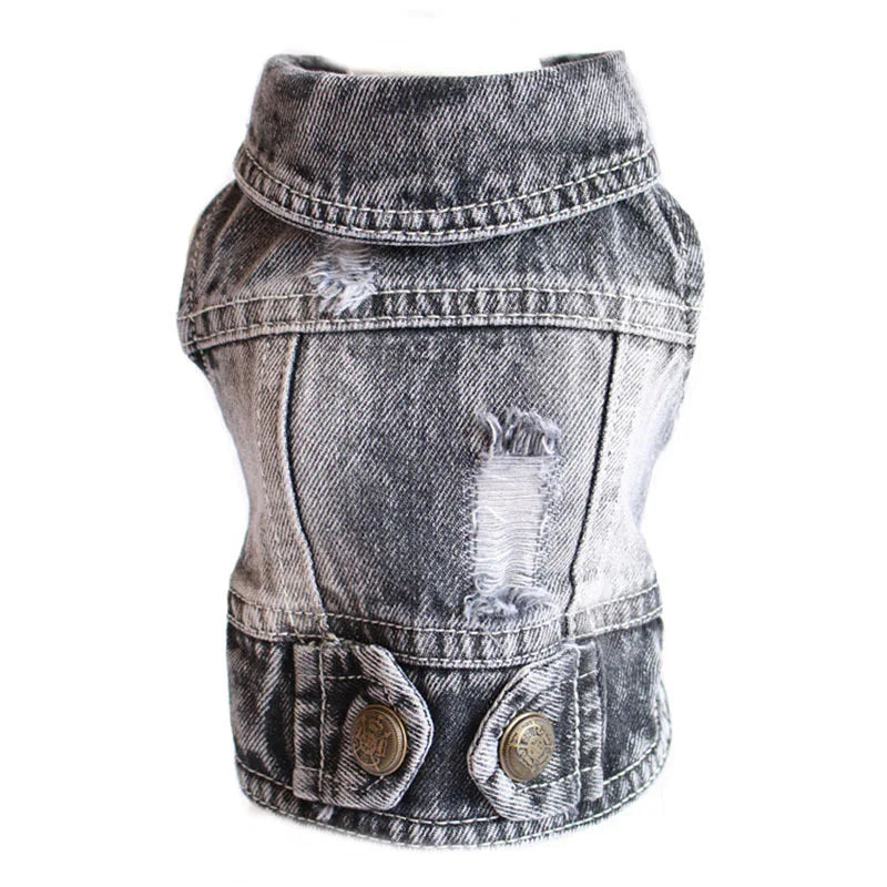 XS-2XL Denim Vest Coat Small pet Hoopreety Pet Fashion Store