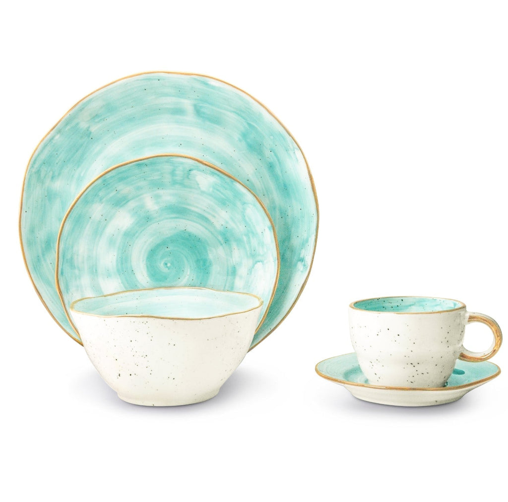 Cabana Turquoise Dinnerware little white dish