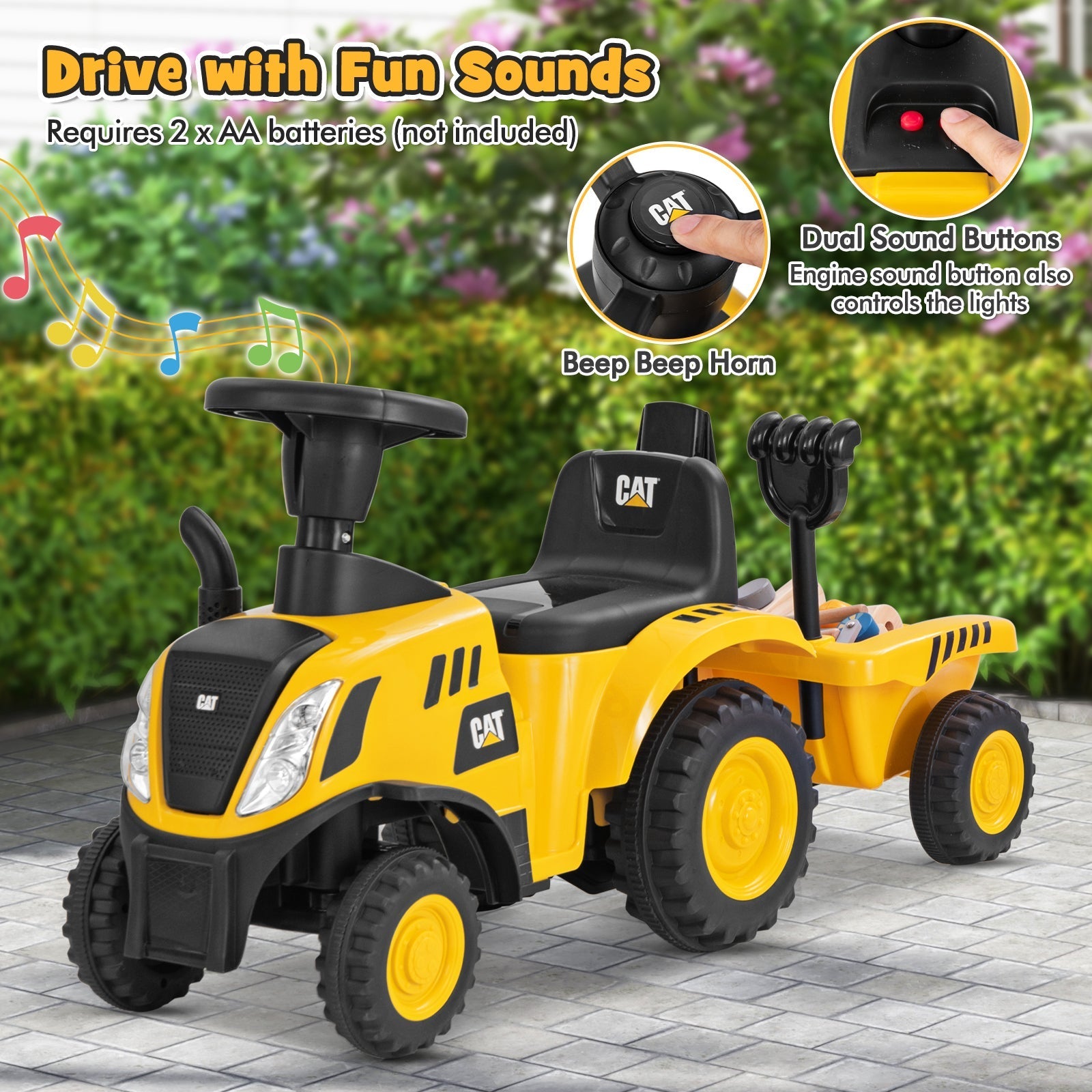 Caterpillar Tractor-Licensed w/ Detachable Trailer GBruno Store
