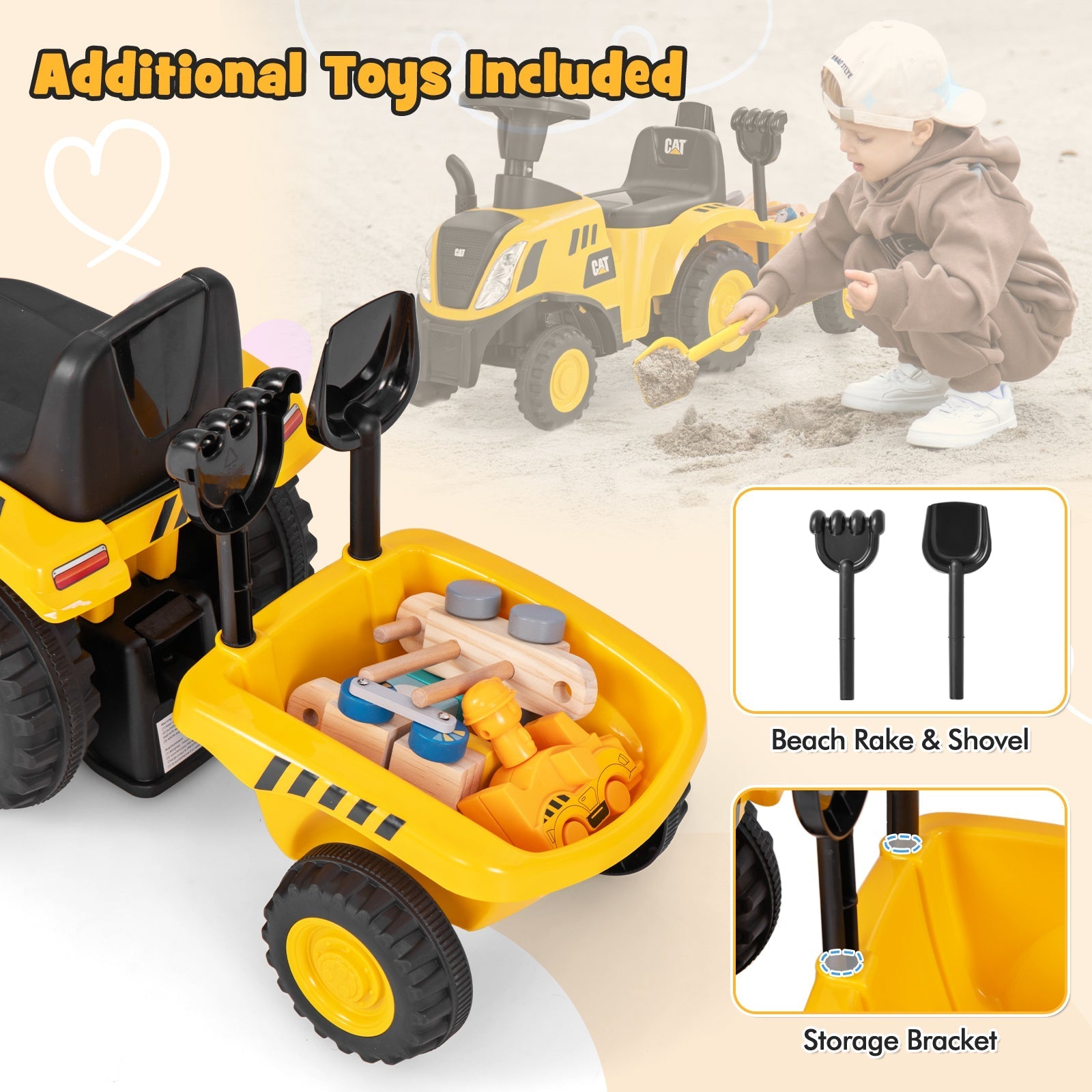 Caterpillar Tractor-Licensed w/ Detachable Trailer GBruno Store