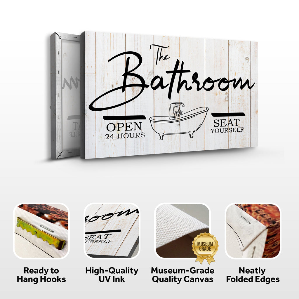 The Bathroom Sign Tailored Canvases
