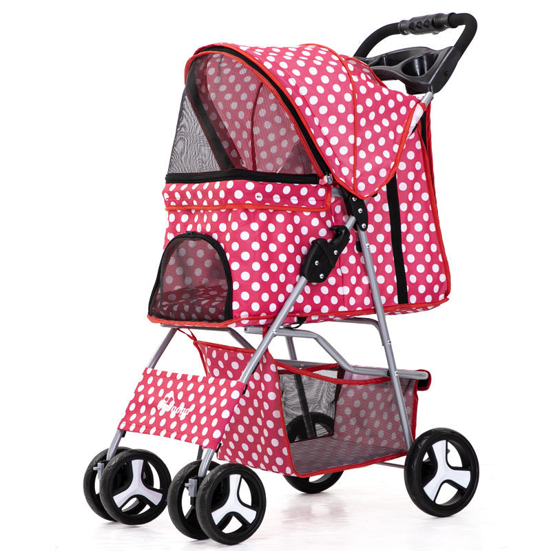 Luxury Foldable Pet Stroller – Breathable & Travel-Friendly Jane's Pet Boutique