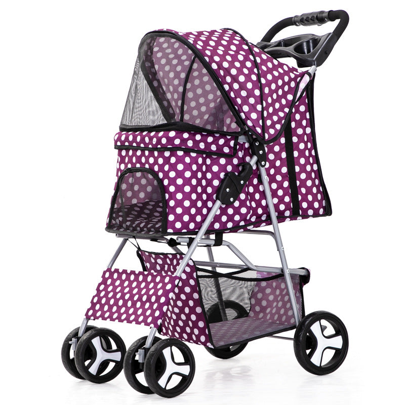 Luxury Foldable Pet Stroller – Breathable & Travel-Friendly Jane's Pet Boutique