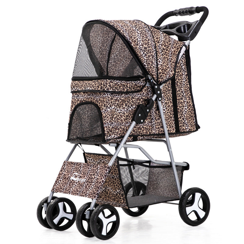 Luxury Foldable Pet Stroller – Breathable & Travel-Friendly Jane's Pet Boutique