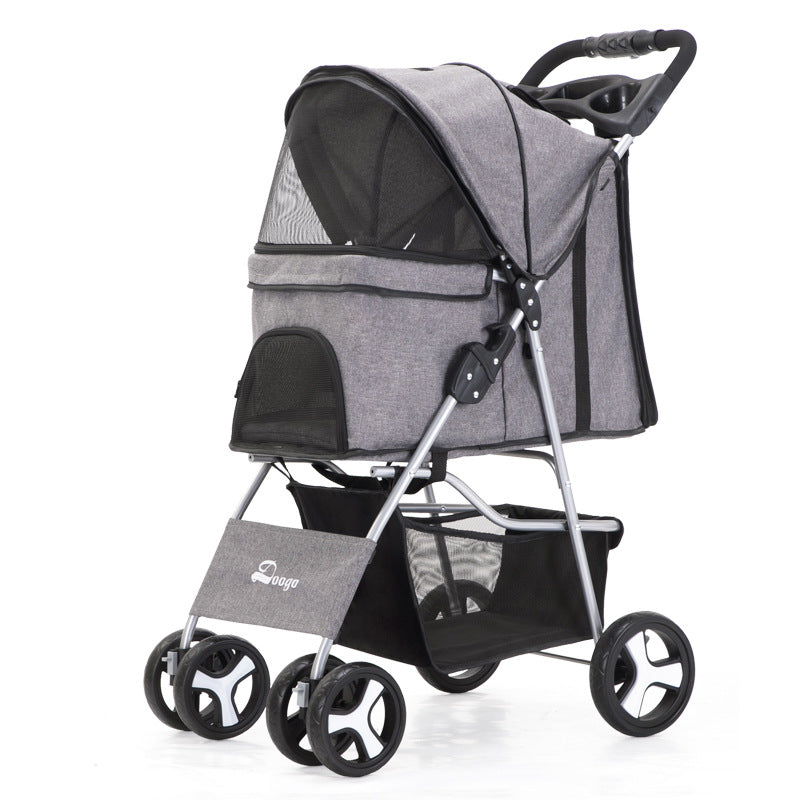 Luxury Foldable Pet Stroller – Breathable & Travel-Friendly Jane's Pet Boutique