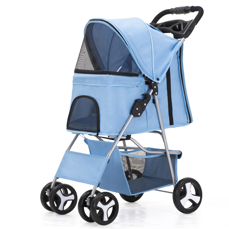 Luxury Foldable Pet Stroller – Breathable & Travel-Friendly Jane's Pet Boutique